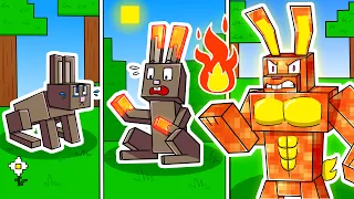 I Survived 100 DAYS as a FIRE RABBIT in HARDCORE Minecraft!