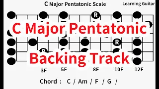 C Major Pentatonic Backing Track & C Major Scale(C-Am-F-G)  Good for Improvisation Beginner!!