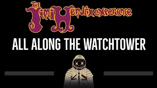 Jimi Hendrix • All Along The Watchtower (CC) 🎤 [Karaoke] [Instrumental Lyrics]