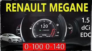 Renault Megane 2018 1.5 dCi (110HP) EDC acceleration 0-100 0-140. Разгон Рено Меган 1.5 дизель 6AT