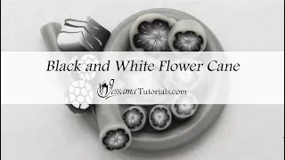 Polymer Clay Cane: Black & White Flower Cane Tutorial
