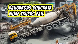Dangerous Concrete Pump Trucks Fail At Work #truck #excavator #heavyequipment