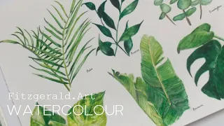 Watercolour Leaves Study- Leaf Sketchbook Studies
