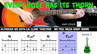 EVERY ROSE HAS ITS THORN - Poison - Guitar play along on acoustic guitar (with chords & lyrics)