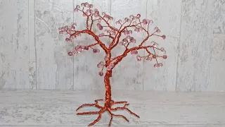 Easy Beaded Wire Tree Tutorial #wirecraft