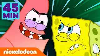 SpongeBob SquarePants | Pertarungan Terbaik SpongeBob dan Patrick selama 45 Menit! | Nickelodeon