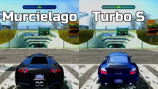 NFS Most Wanted: Lamborghini Murcielago vs Porsche 911 Turbo S - Drag Race