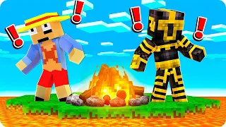 PERDIDO EN UNA ISLA DESIERTA DE LAVA CON MI AMIGO EN MINECRAFT 😱