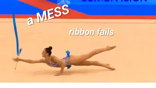 rhythmic gymnasts STRUGGLING with the ribbon for 3 minutes straight | 2021 fails