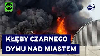 Ogromny pożar składowiska odpadów niebezpiecznych w Siemianowicach Śląskich (TVN24)