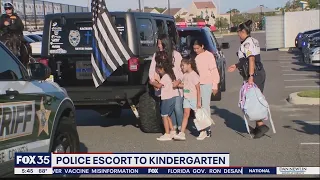 Police escort to kindergarten