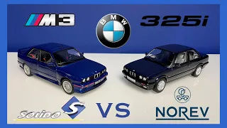 1:18 BMW E30 M3 vs 325i / Solido vs Norev [Comparison video]