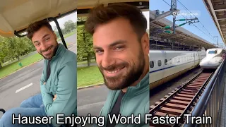 Stjepan Hauser Sitting On World Fastest Train In Tokyo Japan Beautiful Day 2024