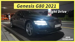 Night Drive w/ 2021 Genesis G80 3.5 Twin Turbo – Ambient Light, Rear Infotainment and LED Headlamp!