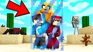 Minecraft PERO estamos ENCERRADOS en una BARRERA de 1 BLOQUE 😱😂 ROLEPLAY CON MIKECRACK Y RAPTOR