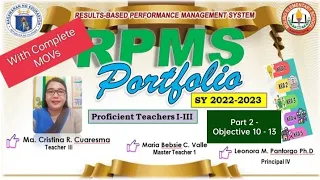 RPMS SY 2022 - 2023 WITH COMPLETE MOVs (PART 2) OBJECTIVE 10-15