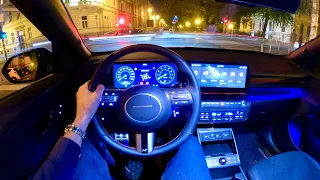 New HYUNDAI KONA 2024 - night POV test drive & FULL REVIEW (141 HP Hybrid)