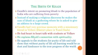 B A I Semester II Prose No   I     The Birth of Khadi Part   II