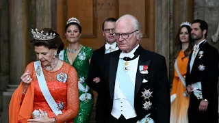 King Gustav of sweden host dinner banquet for laureates! #swedenroyals #queensilvia #princesvictoria