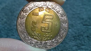 1998 Mexico 5 Pesos Coin • Values, Information, Mintage, History, and More