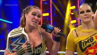 ronda rousey cuts a promo on charlotte flair for what feels like the longest 16 seconds of your life