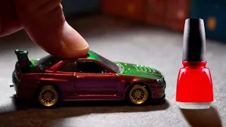 Nissan Skyline r34 Hot Wheels Custom -  Painted the toy like a Russian manicurist