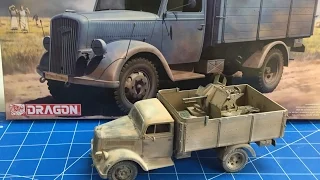 Building The Dragon Models 1/35 German 3 ton Truck with 2 cm flak Gun North Africa