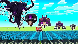 1000 Warden vs ALL WITHER BOSSES in Minecraft (Wither storm, wither, mutant wither)