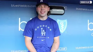 Dodgers prospect Dalton Rushing talks first career season, batting practice at Dodger Stadium