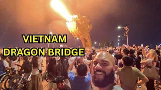 Dragon Bridge Breathing Fire Show Da Nang Vietnam