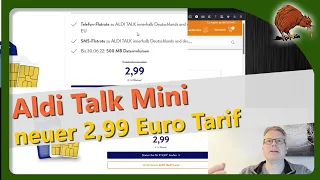ALDI TALK mini - neuer Tarif von Aldi für 2,99 Euro