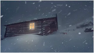 Heavy Snowstorm in a Mountain Village
