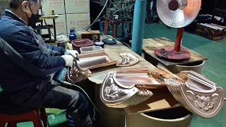 Mysterious Copper Roof Tiles Mass Production Process. Korean Traditional Roof Factory