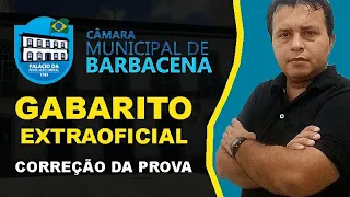 Concurso Câmara de Barbacena MG 2022 - Gabarito Extraoficial - Nível Médio - Correção da Prova