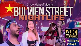 Crazy night life of Ho chi Minh City Vietnam Saigon🇻🇳 |Boom Boom in Bui Vien Walking Street 4k