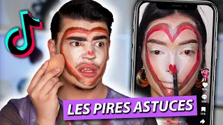 JE TESTE LES PIRES ASTUCES MAKE UP TIKTOK !