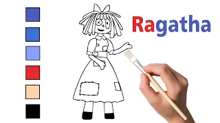 Amazing Digital Circus Ragatha Coloring Page | Painting and Coloring Ragatha for Kids & Toddlers