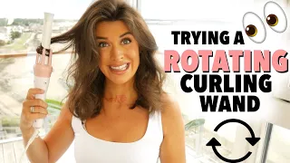Trying out a AUTOMATIC ROTATING hair curling wand!
