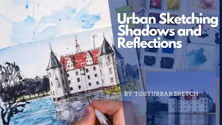 Urban Sketching Tutorial - How To Sketch Shadows and Reflections in Pen and Watercolour paints