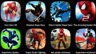 Iron Hero, Shadow Rope Hero, Miami Spider Rope, The Amazing Spider-Man 2, Superhero Spider,