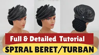 Learn How to make this Beautiful Trendy Spiral Beret | Turban Cap