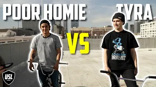 SKYSCRAPER GAME OF BIKE - POOR HOMIE VS MIKEY TYRA - BMX