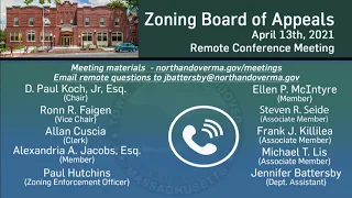 North Andover (MA) Zoning Board of Appeals - April 13, 2021