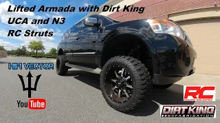 Nissan Armada titan lift kit Lifted Dirt King UCA Rough country N3 titan PRG CJD  full walkaround