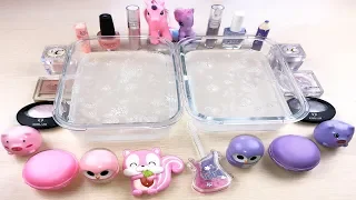 Soft Pink vs Purple ! Part 2 ! Mixing Makeup Eyeshadow Into Slime ! Satisfying Slime Video ! LIKE EV