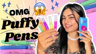 Trying Puffy Pens 😱 #crafteraditi #youtubepartner #shorts #youtubeshorts #puffypen @CrafterAditi