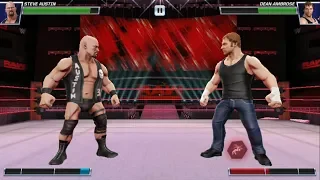 WWE RAW Match Steve Austin vs Dean Ambrose | WWE Mayhem #52 Android IOS GamePlay & Game Video HD