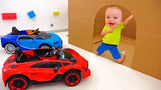 يلعب فلاد ونيكي مع سيارات لعبة - مجموعة فيديوهات سيارات للأطفال