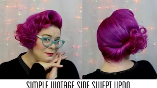 Easy Vintage Side Swept Updo Hair Tutorial