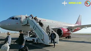 Каспийское море с самолета. Посадка самолета в аэропорту Махачкала.